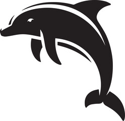 Dolphin silhouette vector art with white background
