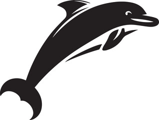 Dolphin silhouette vector art with white background
