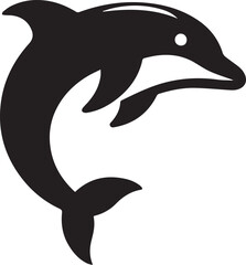 Obraz premium Dolphin silhouette vector art with white background 