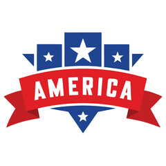 American Independence Day Banner, 4th of July USA banner vector on white background