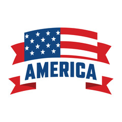 American Independence Day Banner, 4th of July USA banner vector on white background