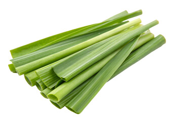 Lemongrass leaf slices isolated on transparent background Generative Ai.
