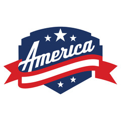 American Independence Day Banner, 4th of July USA banner vector on white background