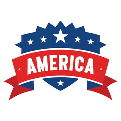 American Independence Day Banner, 4th of July USA banner vector on white background