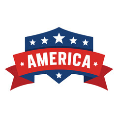 American Independence Day Banner, 4th of July USA banner vector on white background