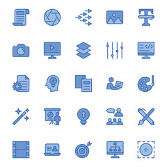 Filled color outline icon graphic design