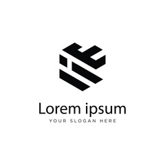 Initial IE Logo Polygon Shape Letter logo Design white background