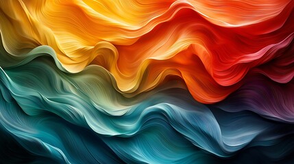 Obraz premium Colorful Abstract Waves Flowing with Artistic Texture and Smooth Gradient