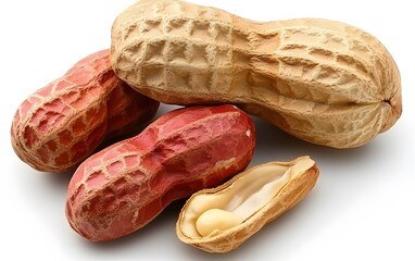 Group of Peanuts in Shells, Closeup, Food Photography