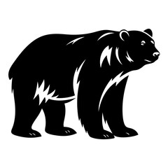 Majestic Black Bear Silhouette Powerful Animal Vector Illustration Wild Nature Graphic Design