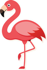 Flamingo standing on one leg