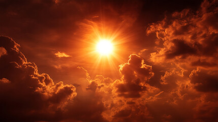 Fototapeta premium The sun is shining brightly in the sky