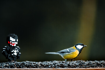 Fototapeta premium Little tit and lego venom. We are venom?