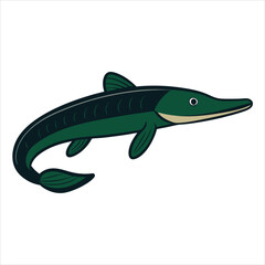 Stylized Green Fish Illustration