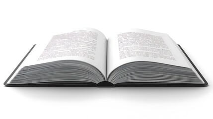 Obraz premium Open Book Displaying Text on White Background for Education Concepts