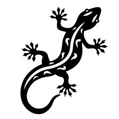 Stylish Black Gecko Lizard Silhouette Artistic Vector Illustration Graphic Design