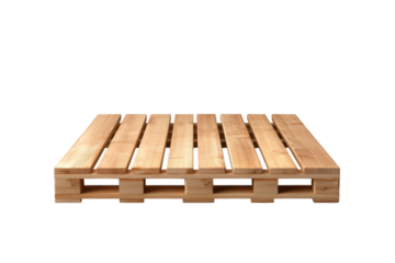 Empty wooden pallet isolated on transparent background