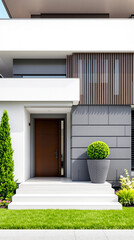modern house entrance with sleek and neutral colors