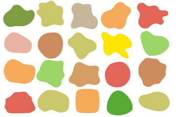 seamless pattern, Abstract set autumn colours  frame decoration speech bubble title decoration frame parts sticker circle shape curve simple pop on transparent background 