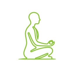 mental health icon. meditation or mind therapy symbol. psychology, calmness, logo. Line design style. Vector design template