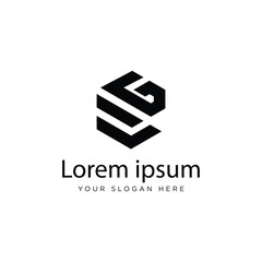 Initial LG Logo Polygon Shape Letter logo Design white background