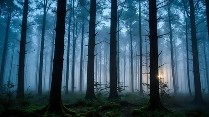 Obraz premium forest in fog