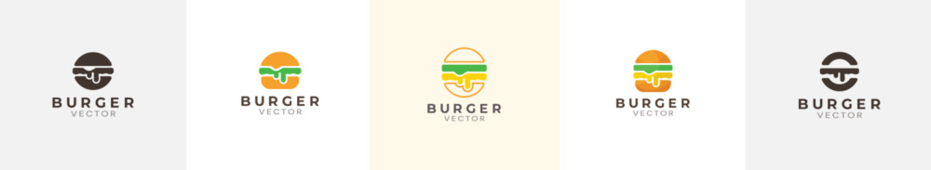 Burger house vector logo design