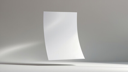 Floating Blank Sheet of Paper A floating sheet of paper suitable for mockups or promotional designs