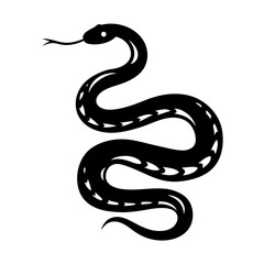 Stylized Black Snake Illustration Graphic Design Art Image