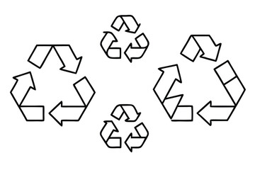 Obraz premium recycling symbol line art eco friendly design illustration