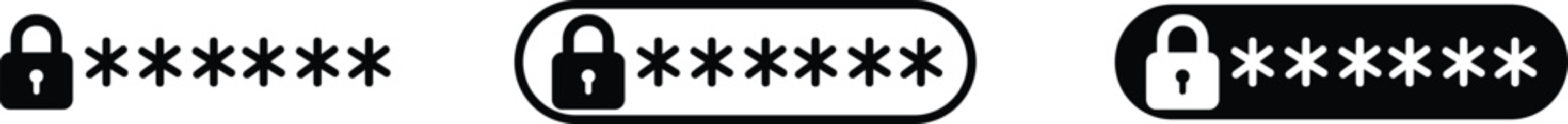six digit password symbol icon in vector