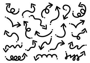 手描き風の黒い矢印セット