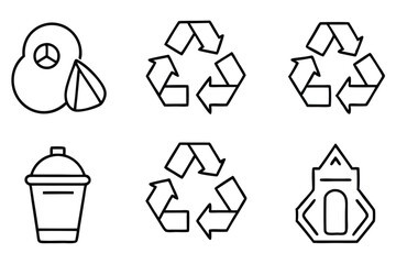 Obraz premium recycling symbol line art green sustainability vector image