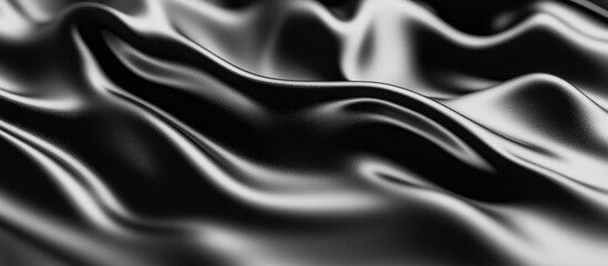 Obraz premium Elegant flowing black silk fabric abstract backdrop with smooth curves
