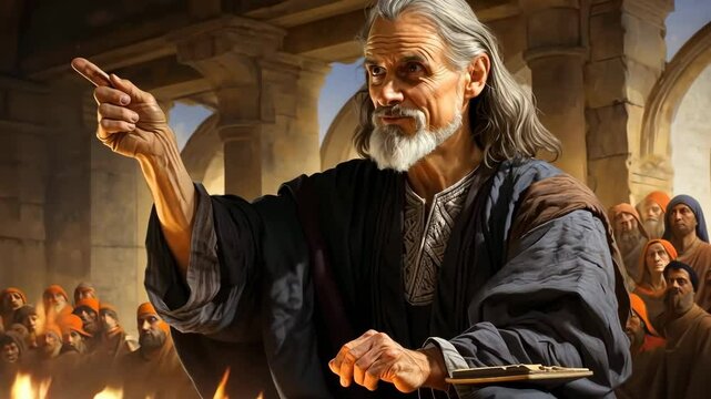 Servant and prophet of God preaching and teaching in the synagogue the Word of God 4K