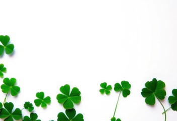 Subtle purple leprechaun silhouette on white, four-leaf clover background , pastel, purple