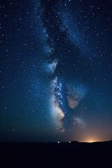 Fototapeta premium A vast expanse of midnight sky with thousands of twinkling stars on a dark canvas, night sky, celestial body, starry night