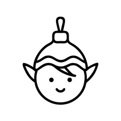 Christmas elf ornament illustration on transparent background  