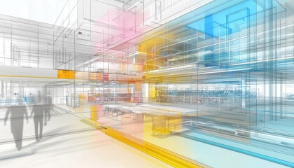 Visualizing mep systems integration architectural space cutaway diagram high fidelity interior perspective