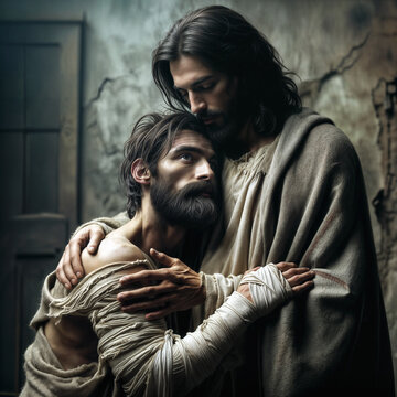 Jesus Christ, Embracing the Poor a Sick - Healing and Comforting