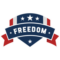 USA Independence Day freedom Banner, 4th of July American banner vector on white background