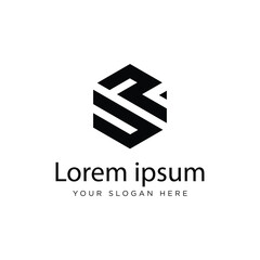 Initial UP Logo Polygon Shape Letter logo Design white background