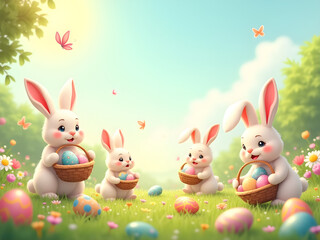 Obraz premium easter bunny with eggs