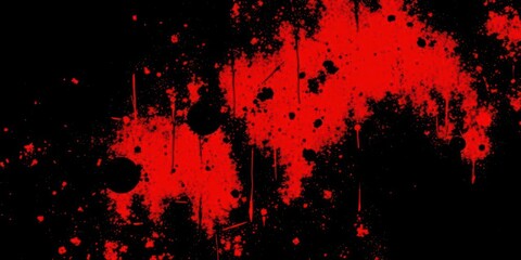 Abstract black & red grunge overlay texture; low angle view , chaotic, floor