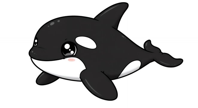 Cute cartoon orca whale illustration