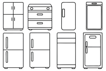 refrigerator line art sketch ideal for home interiors