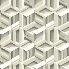 Fototapeta premium Elegant Off-White Geometric Hexagon Pattern: A Modern 3D Wall Texture