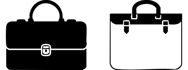 Minimalist Illustration of a Briefcase and Document Icon Representing Professionalism and Business Concepts in a Clean Design