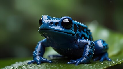 Obraz premium blue frog on a tree