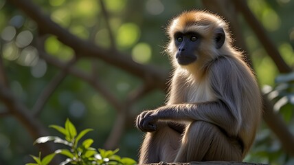 Obraz premium long tailed macaque